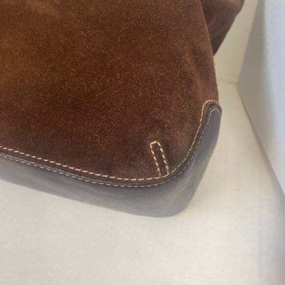Cole Haan Suede Leather Shoulder Bag/Tote Brown - Picture 6 of 16